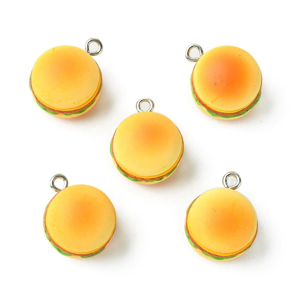 1316 20 pcs Lovely Hamburger Resin Charms Imitation Fast Food Charms